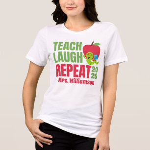 Teach Laugh Repeat Teacher Tri-Blend Shirt