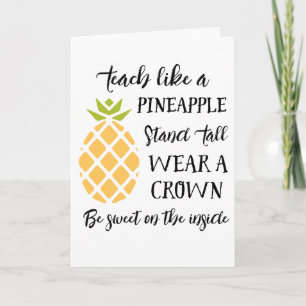 Teach Like A Pineapple Teacher Appreciation Letterpress Thank You Card