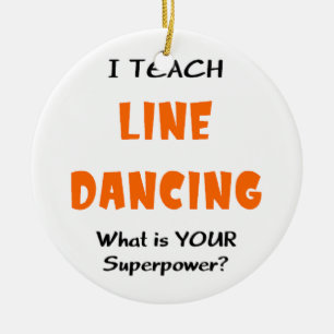 teach line dance ceramic ornament
