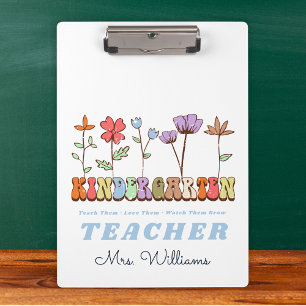 Teach Love Grow Wildflowers Kindergarten Teacher Clipboard