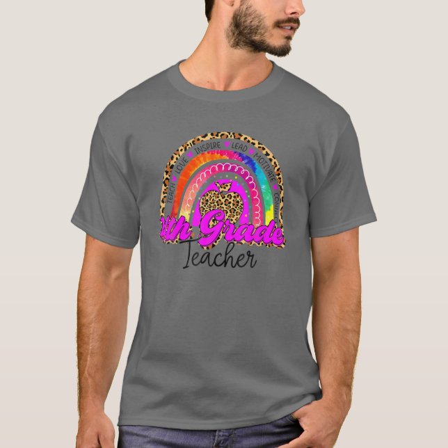 Teach Love Inspire 4Th Grade Teacher Back To Schoo T-Shirt (Front)