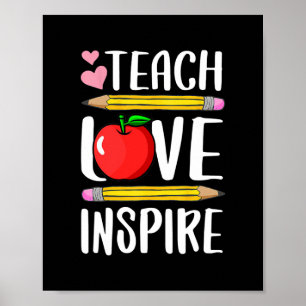 Teach Love Inspire Back To School Teacher Gift Poster