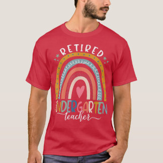 Teach Love Inspire Boho Rainbow Retired Kindergart T-Shirt