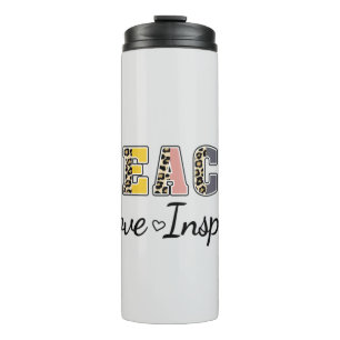 Teach, Love, Inspire – Colorful Teacher Thermal Tumbler