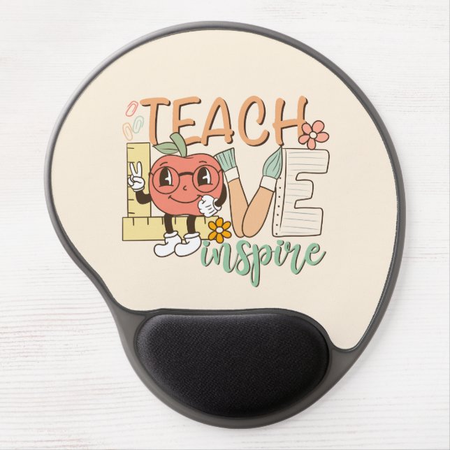 Teach Love Inspire – Cute School Supplies Gel Mouse Pad (Front)