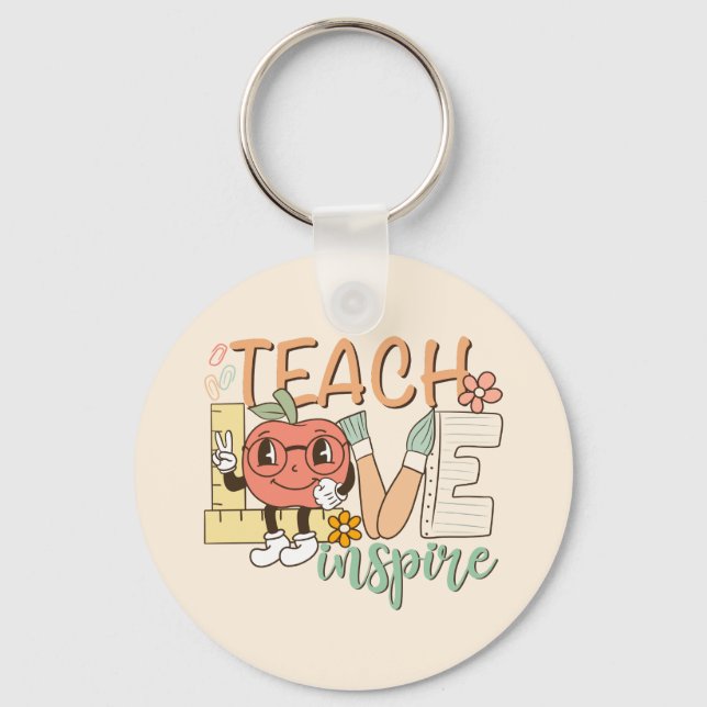 Teach Love Inspire – Cute School Supplies Keychain (Front)