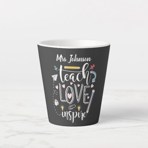 teach love inspire favorite teacher cool latte mug