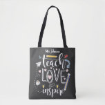 teach love inspire favorite teacher fashion tote bag
