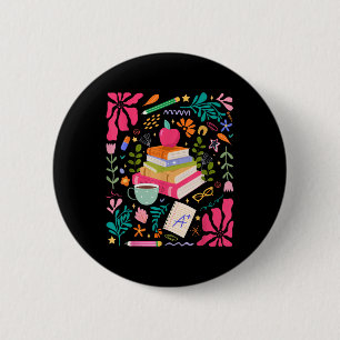 Teach Love Inspire Flower Teacher First Day Back T Button