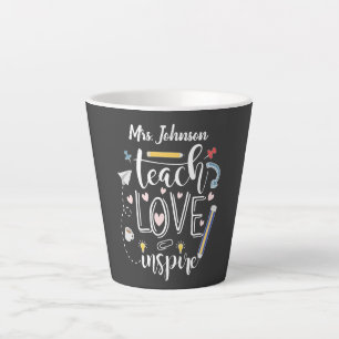 Teach Love Inspire Latte Mug, Favorite Teacher Gif Mug