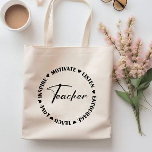 Teach Love Inspire Listen Encourage teacher gift Tote Bag