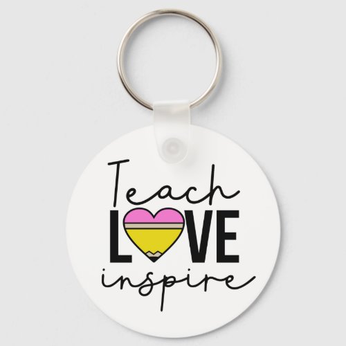 Teach Love Inspire Personalized Teacher Keychains
