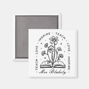 Teach love inspire personalized teacher name magnet