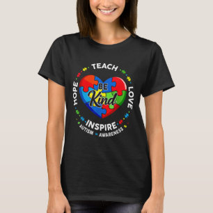Teach Love Inspire Puzzle for Teacher Women Autism T-Shirt