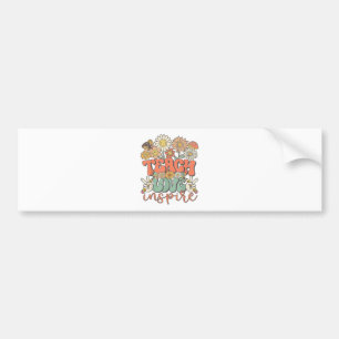 Teach Love Inspire Retro Back to School Bumper Sticker