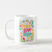 Teach Love Inspire Retro Text Design