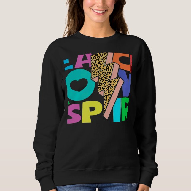 Teach Love Inspire SPED Leopard Print Groovy Teach Sweatshirt (Front)