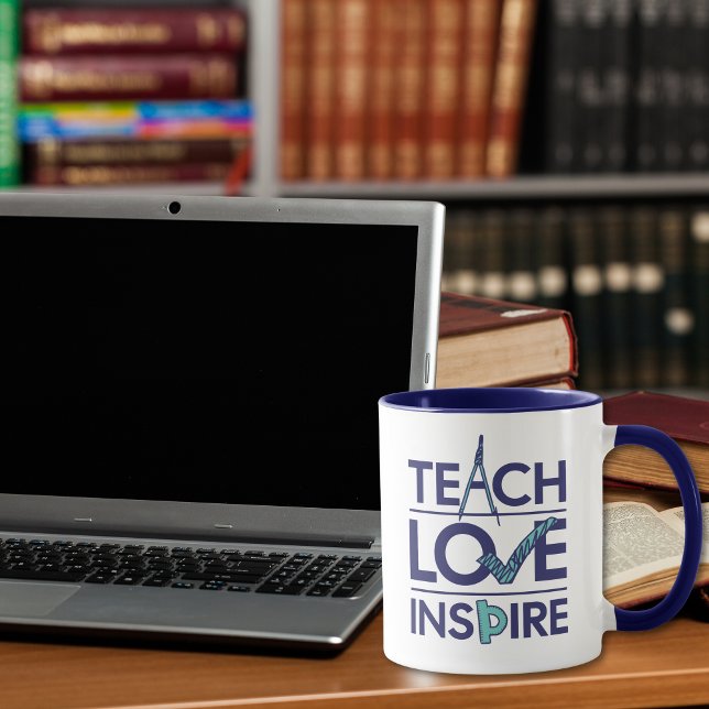 Teach Love Inspire Teacher Inspirational Mug (tart your day inspired—this mug celebrates the heart and impact of teaching.)