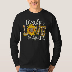 Teach Love Inspire Teacher Life Leopard Cheetah S T-Shirt