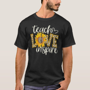 Teach Love Inspire  Teacher Life Leopard Cheetah S T-Shirt