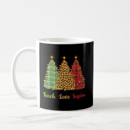 Teach Love Inspire Teacher Shirt Christmas Tree Le Coffee Mug