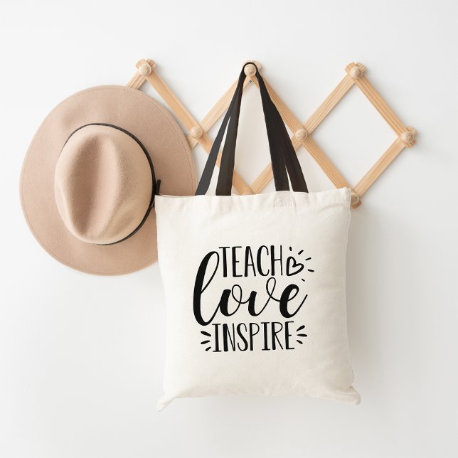 Teach, Love, Inspire | Teacher Tote Bag (Creator Uploaded)