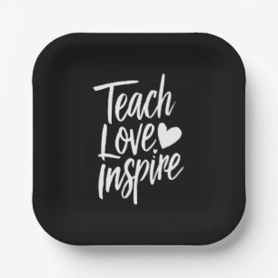 Teach Love Inspire Teacher's Day Gift Teacher Life Paper Plates