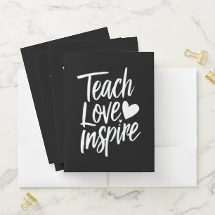 Teach Love Inspire Teacher's Day Gift Teacher Life Pocket Folder