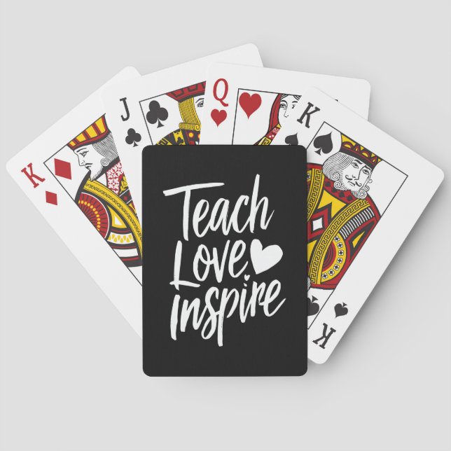Teach Love Inspire Teacher's Day Gift Teacher Life Poker Cards (Back)