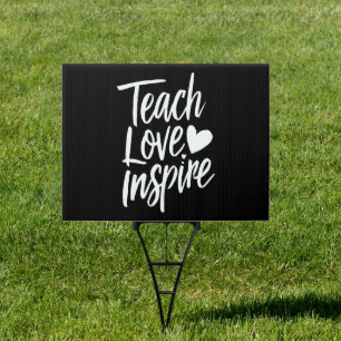 Teach Love Inspire Teacher's Day Gift Teacher Life Sign