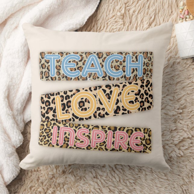 Teach Love Inspire Throw Pillow (Blanket)