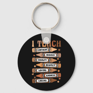 Teach Melanin Afro African Black History Month Tea Keychain