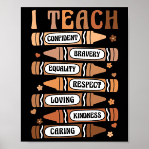 Teach Melanin Afro African Black History Month Tea Poster