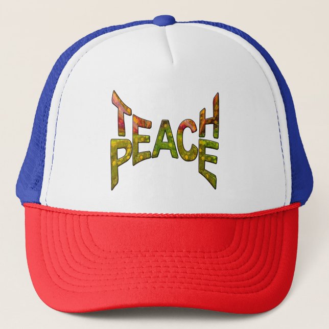 Teach-Peace Around the globe by Nadine May Trucker Hat (Front)