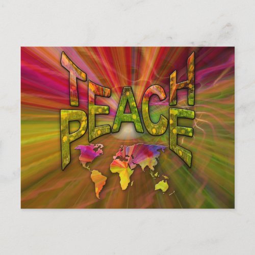 Teach Peace Around the World Postcard