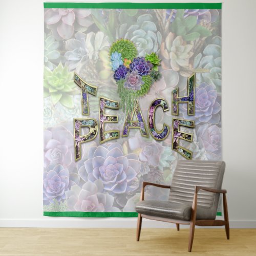 Teach Peace Around the World Tapestry