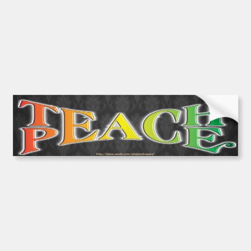 TEACH PEACE BUMPER STICKER