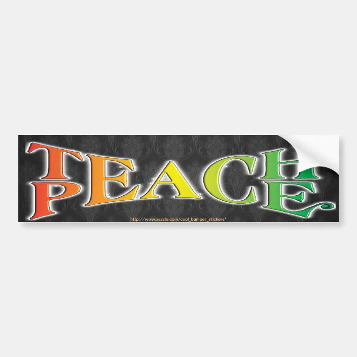 Black Teach Peace Bumper Sticker 