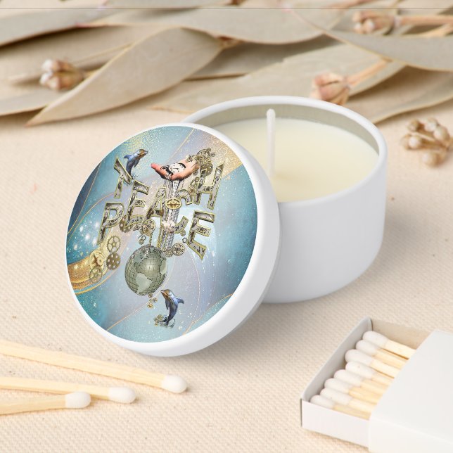 Teach Peace Christmas Gathering gifts Mini Candle Favors (Insitu)