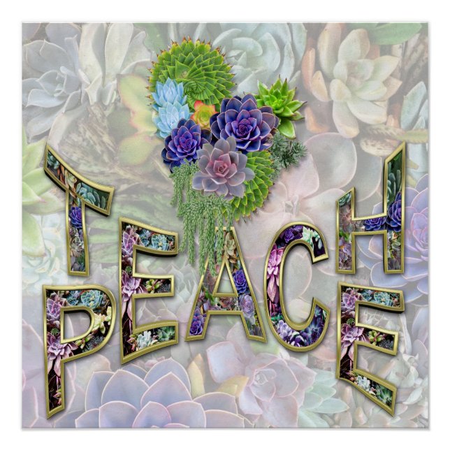 Teach Peace Christmas Gathering gifts Poster (Front)