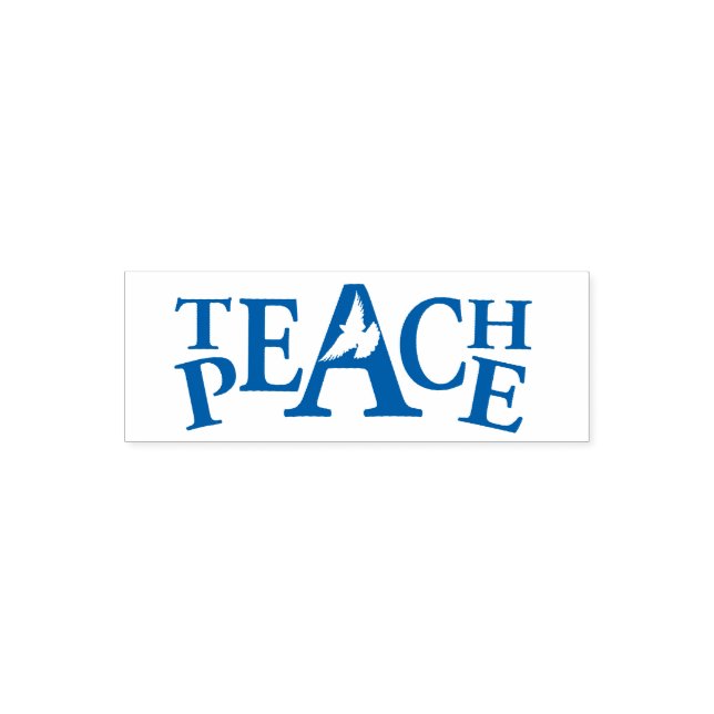 Teach peace dove text slogan stamp (Design)