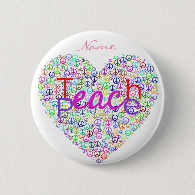 Teach Peace Heart Thunder_Cove Button (Front)