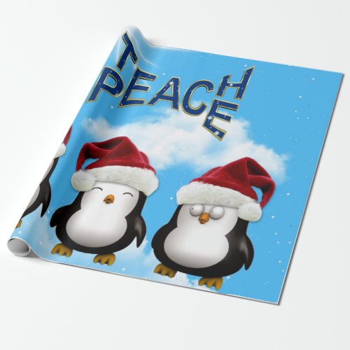 Teach Peace Penguins Wrapping Paper