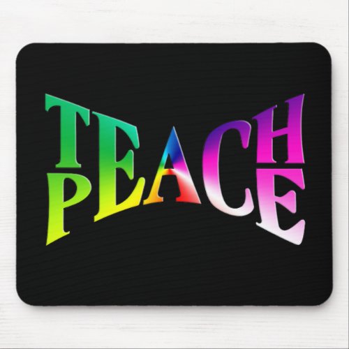 TEACH PEACE Rainbow Graphic Mouse Pad