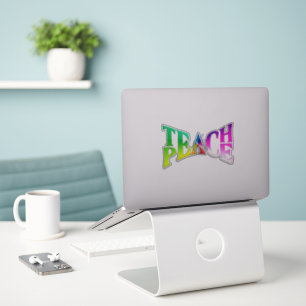 TEACH PEACE Rainbow Graphic Sticker