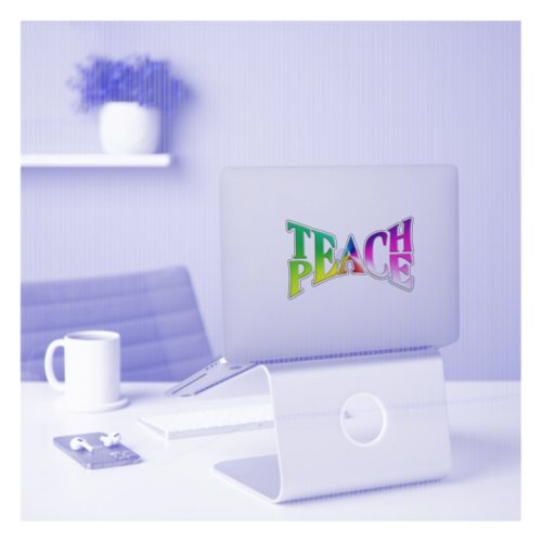 TEACH PEACE Rainbow Graphic Sticker