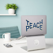 Teach Peace Sticker (Laptop On Desk)