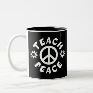 Teach Peace Two-Tone Coffee Mug