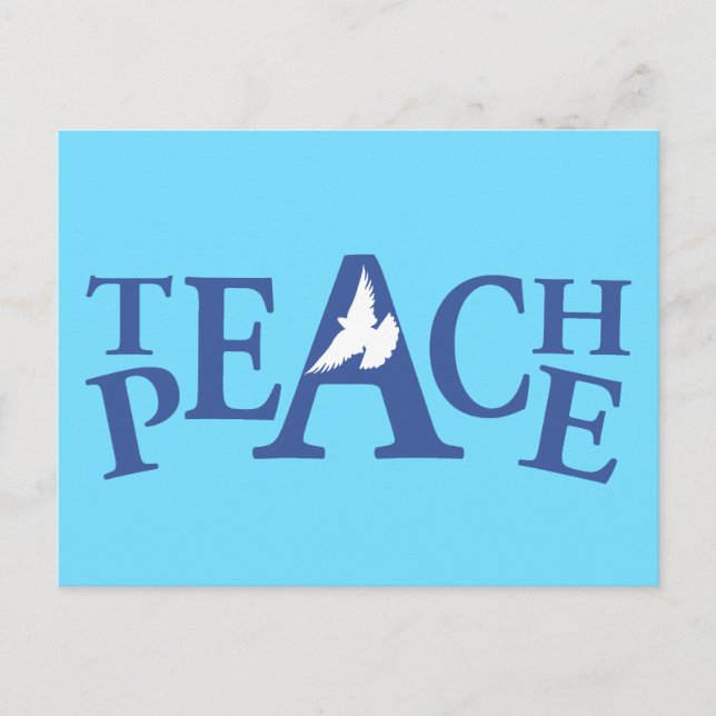 Teach peace white dove quote postcard (Front)