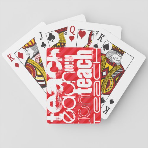 Teach Scarlet Red Stripes Playing Cards